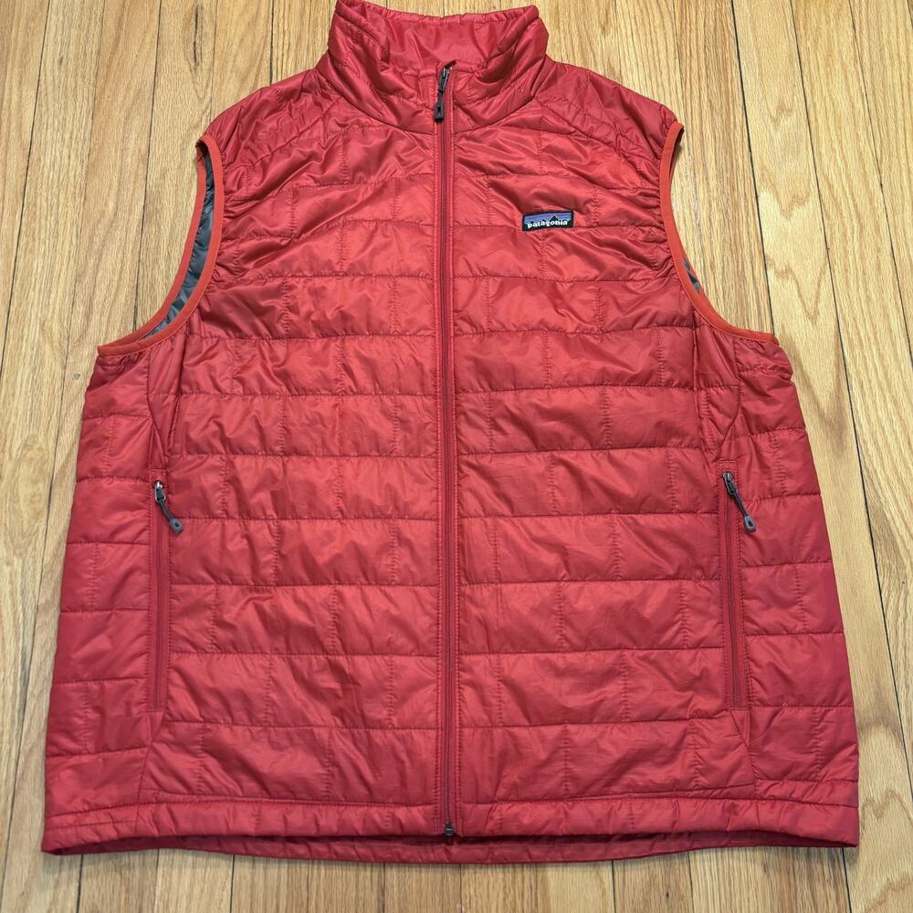 Patagonia Nano Puff Vest Men's Size XL Quilted Puffer Red Full Zip Outdoor